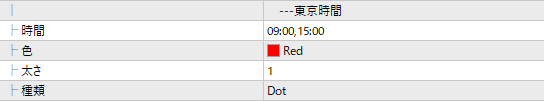 自動で縦ラインを含時間を指定
